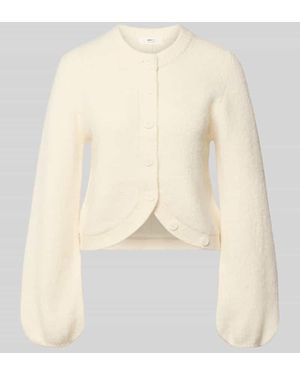 Gina Tricot Strickjacke mit Rundhalsausschnitt Modell 'Ally' - Natur