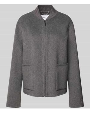 Comma, Jacke mit Stehkragen und Woll-Anteil - Grau