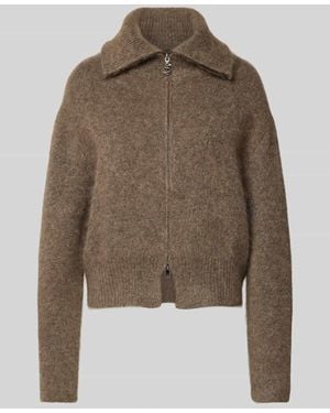 Mos Mosh Strickjacke mit Reißverschluss Modell 'Hulda' - Braun