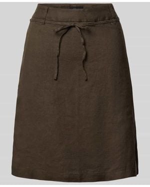 Opus Knielanger Rock aus reinem Leinen Modell 'Rinea' - Braun