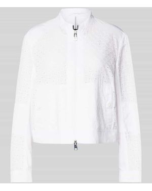 Marc Cain Blouson Mit Lochstickerei Und Zweiwege-Reißverschluss - Weiß