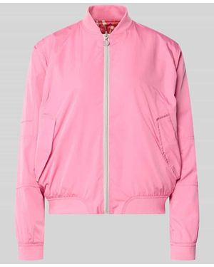 Frieda & Freddies Regular Fit Bomberjacke mit Stehkragen Modell 'Brooklyn' - Pink