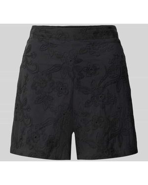 Pieces Regular Fit Stoffshorts aus reiner Baumwolle Modell 'PCGINGER' - Schwarz