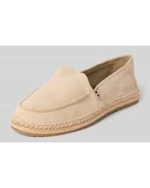 Tommy Hilfiger Loafers Van Wildleer Met Touwzool - Naturel