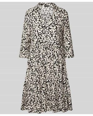 Opus Knielanges Kleid im Stufen-Look Modell 'Walari' - Weiß