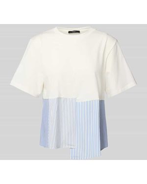 Weekend by Maxmara T-Shirt mit geripptem Rundhalsausschnitt - Weiß