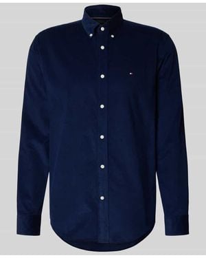 Tommy Hilfiger Regular Fit Cord-Hemd aus reiner Baumwolle - Blau