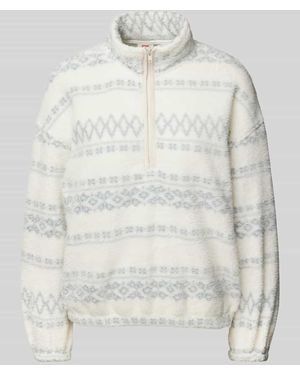 Levi's Fleecepullover Mit Troyer-Kragen Modell 'Delta' - Weiß