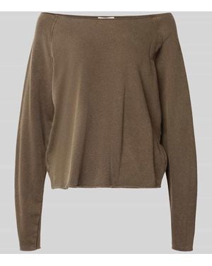 American Vintage Sweatshirt mit U-Boot-Ausschnitt Modell 'BTOWN' - Grün