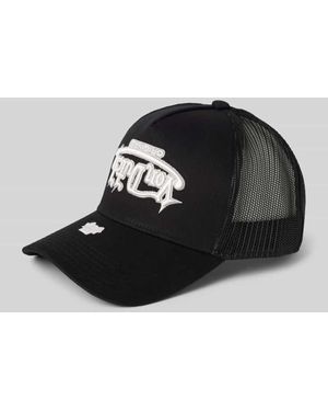 Von Dutch Trucker Cap mit Label-Stitching Modell 'SOHO' - Schwarz