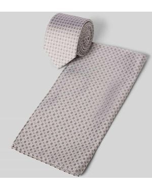 Prince BOWTIE Krawatte und Einstecktuch im Set aus Seide - Grau