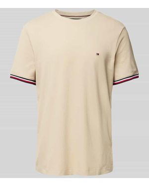 Tommy Hilfiger T-Shirt mit Label-Stitching - Natur