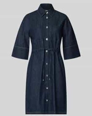 Comma, Knie-Lange Denimjurk Met Borstzakken - Blauw