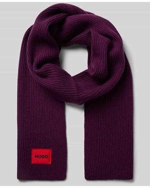 HUGO Schal Mit Label-Patch Modell 'Saffa' - Lila
