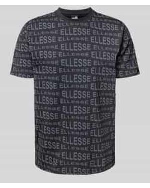 Ellesse T-shirt Met Labelprints - Blauw