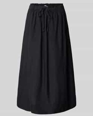 SELECTED Uitlopende Midirok Van Puur Linnen, Model 'Inna' - Blauw