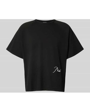 Rhude Relaxed Fit T-Shirt aus reiner Baumwolle - Schwarz