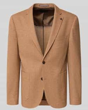 Bugatti Slim Fit 2-Knoopscolbert Met Structuurpatroon - Bruin