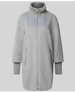 White Label Mantel aus Woll-Mix mit Reißverschlusstaschen - Grau