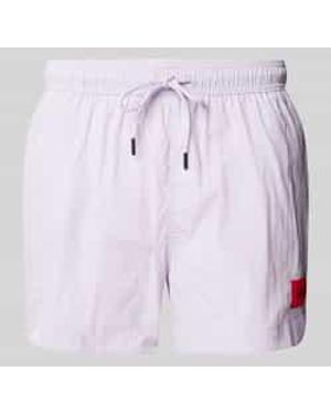 HUGO Regular Fit Zwembroek Met Labelpatch - Roze