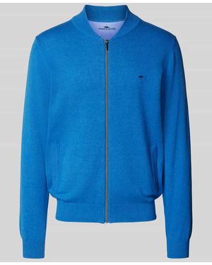 Fynch-Hatton Cardigan Mit Label-Stitching - Blau