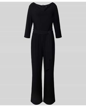 S.oliver Regular Fit Jumpsuit mit Wasserfall-Ausschnitt - Schwarz