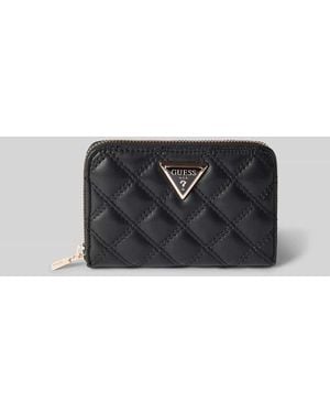 Guess Portemonnaie mit Label-Detail Modell 'GIULLY' - Schwarz