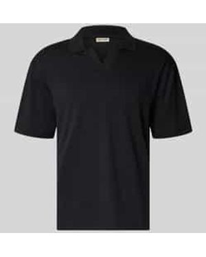 Only & Sons Boxy Fit Poloshirt Van Katoenmix Model 'Caspian Airlex' - Zwart