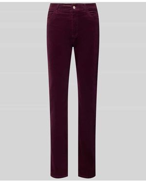 Christian Berg Women Straight Fit Jeans aus Baumwoll-Mix in Cord-Optik - Lila