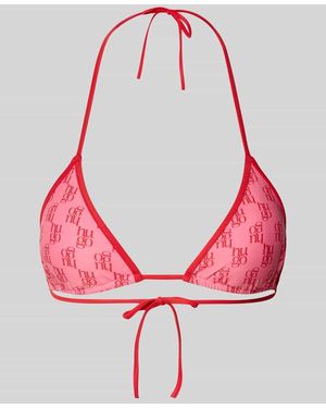 HUGO Bikini-Oberteil mit Logo-Muster - Pink
