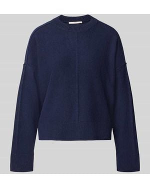 Lanius Wollpullover aus Schurwoll-Baumwoll-Mix - Blau
