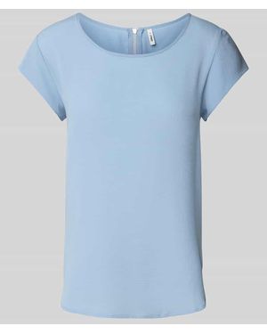 ONLY Regular Fit Blusenshirt mit Reißverschluss Modell 'VIC' - Blau