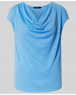 Zero T-Shirt mit Wasserfall-Ausschnitt - Blau