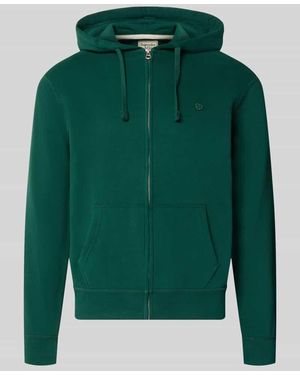 Superdry Regular Fit Sweatjacke aus Baumwoll-Mix mit Label-Detail - Grün