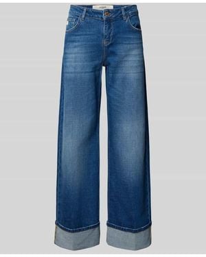 Goldgarn Wide Leg Jeans mit Umschlag Modell 'P8' - Blau