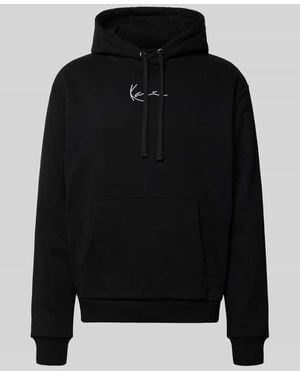 Karlkani Regular Fit Hoodie mit Logo-Stitching Modell 'Signature' - Schwarz