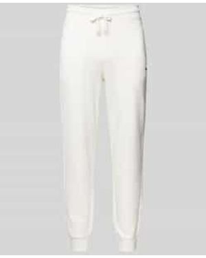 HUGO Regular Fit Sweatpants Met Labelprint - Wit