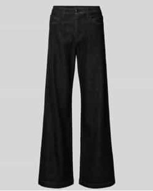 S.oliver Wide Leg Jeans Van Katoenmix, Model Suri' - Zwart