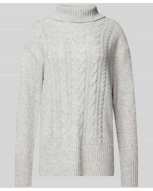 Tom Tailor Rollkragenpullover Mit Zopfmuster - Weiß