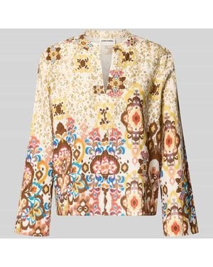 Stefanel Regular Fit Bluse aus Leinen-Baumwoll-Mix - Natur