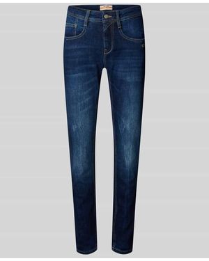 Gang Jeans mit Eingrifftaschen und Label-Detail Modell 'AMELIE' - Blau