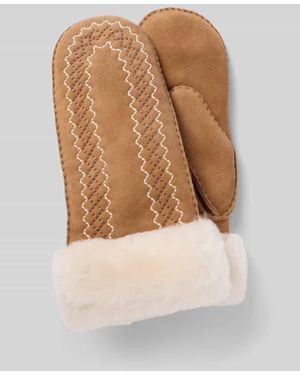 UGG Handschuhe aus Lammleder mit Stitchings Modell 'ATHERSON' - Natur