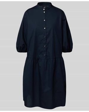 Marc Cain Knielanges Hemdblusenkleid mit Knopfleiste - Blau
