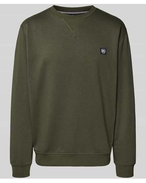 Lerros Sweatshirt mit Label-Patch - Grün