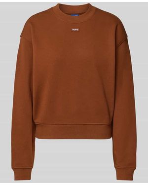 HUGO Regular Fit Sweatshirt aus reiner Baumwolle Modell 'Delessa_B' - Braun