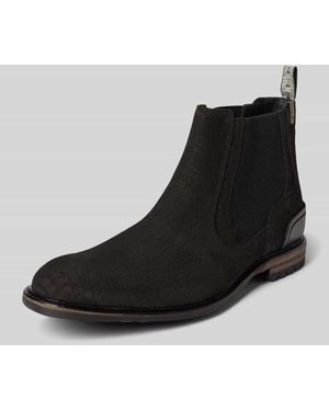 Floris Van Bommel Chelsea Boots mit Zugschlaufe Modell 'Crepi' - Schwarz