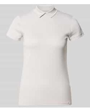 Marc Cain Slim Fit T-Shirt Met Hoogsluitende Polokraag - Wit