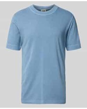 DRYKORN T-shirt Met Geribde Ronde Hals - Blauw
