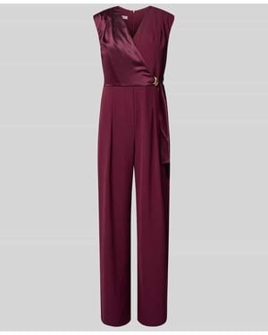 Rinascimento Jumpsuit mit V-Ausschnitt - Lila