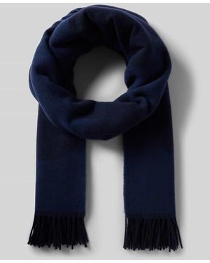 Weekend by Maxmara Schal aus Schurwolle mit Fransen Modell 'CRESTA' - Blau